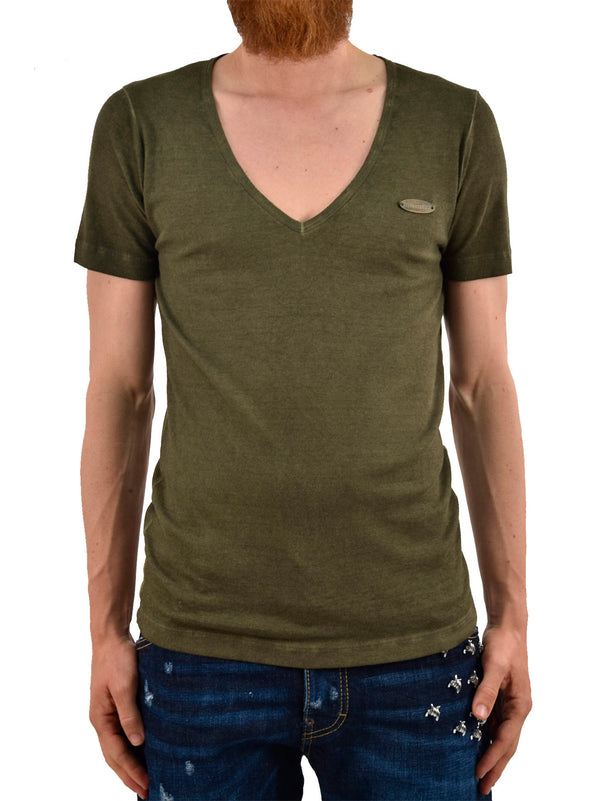 Dsquared2 T-Shirt Verde Uomo Targhetta Mod.S74GC0669S21780692