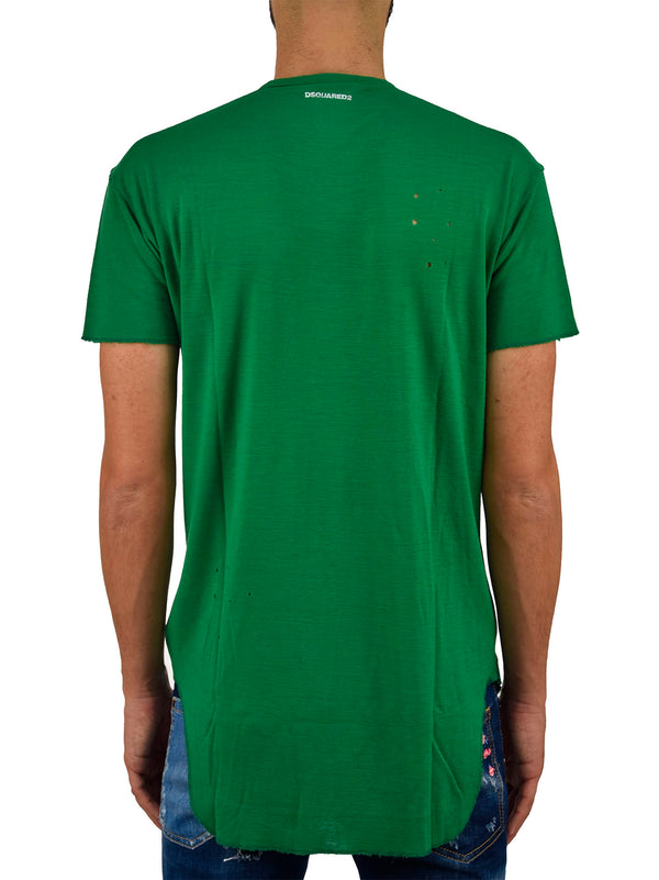 Dsquared2 T-Shirt Verde Uomo Stampa Grafica Mod.S71GD0593S22620639