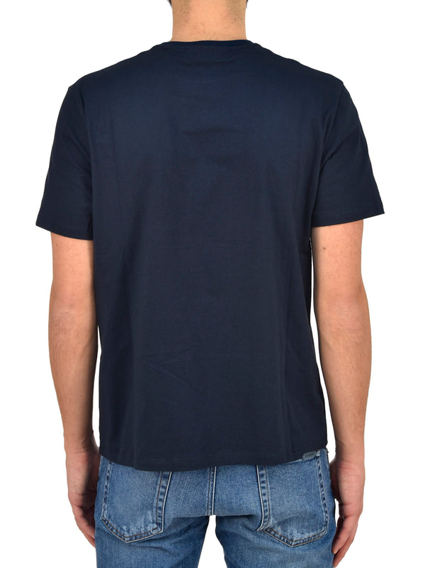 Neil Barrett T-shirt Blu Uomo Cotone Stampa Gommata Mod.BJT182VE577S466