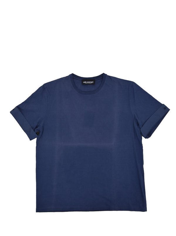 Neil Barrett Blue Men's T-shirt Cotton Graphic Print Mod.BJT250SE574S326