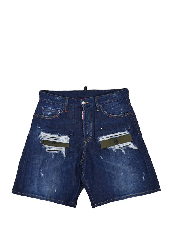 Dsquared2 Shorts di Jeans Blu Uomo Cotone Bottoni Mod.S74MU0463230342470