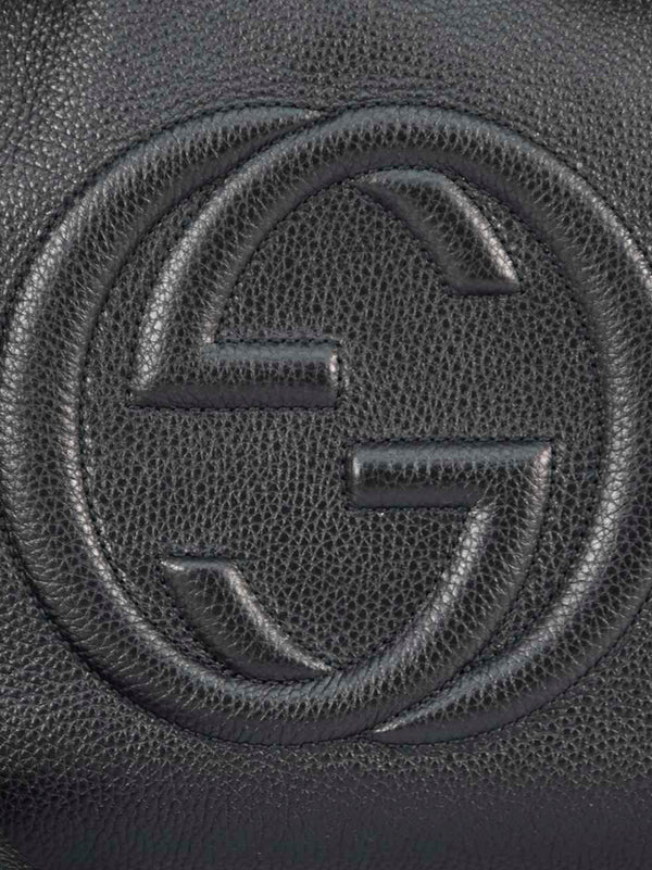 Gucci Soho Handbag Black Women Logo Leather Cellarius Mod. 536196 A7M0G 1000 