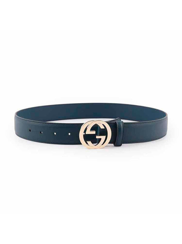 Gucci Blue Belt Women's Leather Moon Mod. 546386 AP00G 4134 