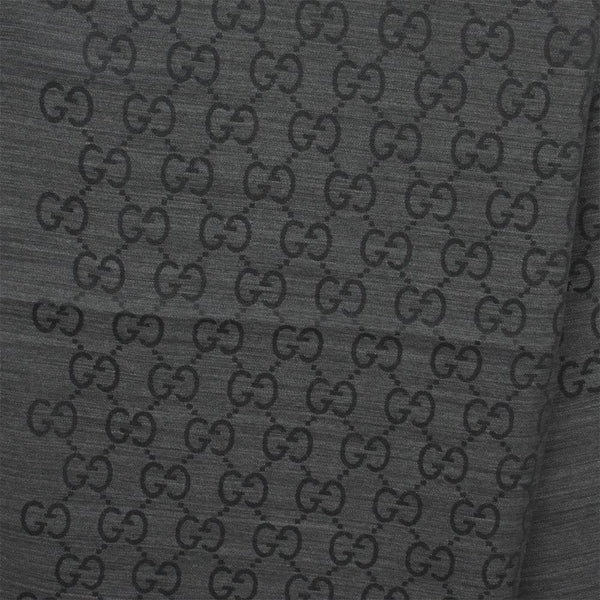 Gucci Unisex Shawl Anthracite Logo Wool and Silk Mod. 165903 3G646 1100 