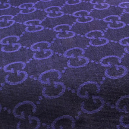 Gucci Unisex Blue Shawl with Logo Wool and Silk Mod. 165903 3G646 4269 