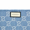 Gucci Scialle Unisex Blu/Bianco Logato 100% Lana Mod. 344994 4G200 9269