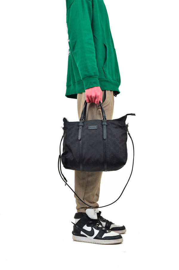 Gucci Black Tote Bag Man GG Canvas Fabric Mod. 510332 K28AN 1000 