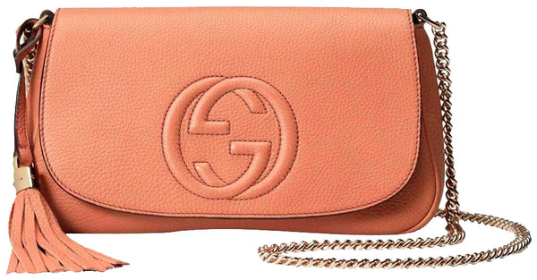 Gucci Soho Beige Women's Handbag Logo Leather Cellarius Mod. 536224 A7M0G 2754 