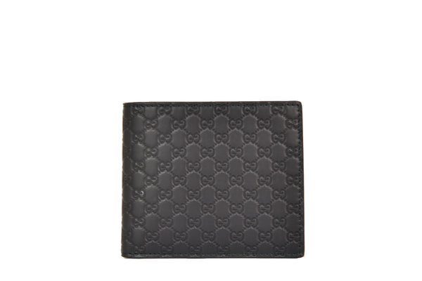 Gucci Bifold Wallet Black Men's Leather Microguccissima Mod. 544472 BMJ1N 1000 