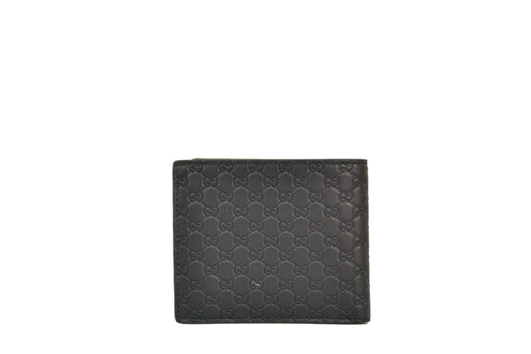 Gucci Bifold Wallet Black Men's Leather Microguccissima Mod. 544472 BMJ1N 1000 