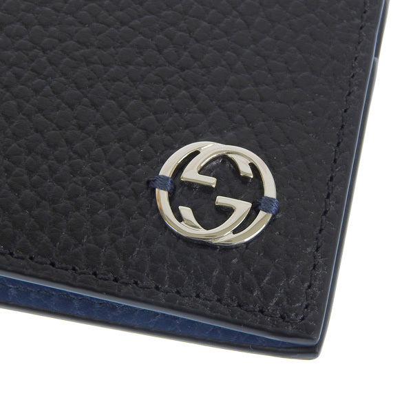 Gucci Bifold Wallet Black and Blue Men's Leather Dollar Calf Mod. 610466 CAO2N 1040 