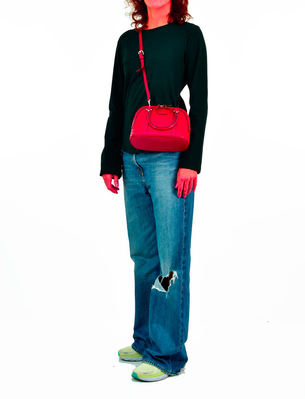 Gucci Red Women's Handbag Leather Microguccissima Mod. 449654 BMJ1G 6420 