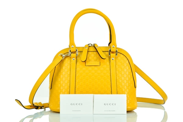 Gucci Yellow Women's Handbag Leather Microguccissima Mod. 449654 BMJ1G 7124 
