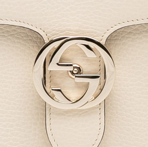 Gucci White Women's Handbag Logo Leather Dollar Calf Mod. 510303 CAO0G 9522 