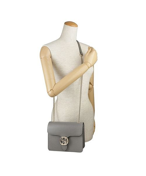 Gucci Gray Women's Handbag Leather Dollar Calf Logo Mod. 510304 CAO0G 1226 