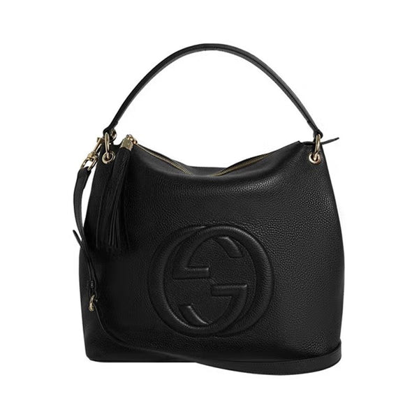 Gucci Soho Handbag Black Women's Leather Cellarius Mod. 536194 A7M0G 1000 