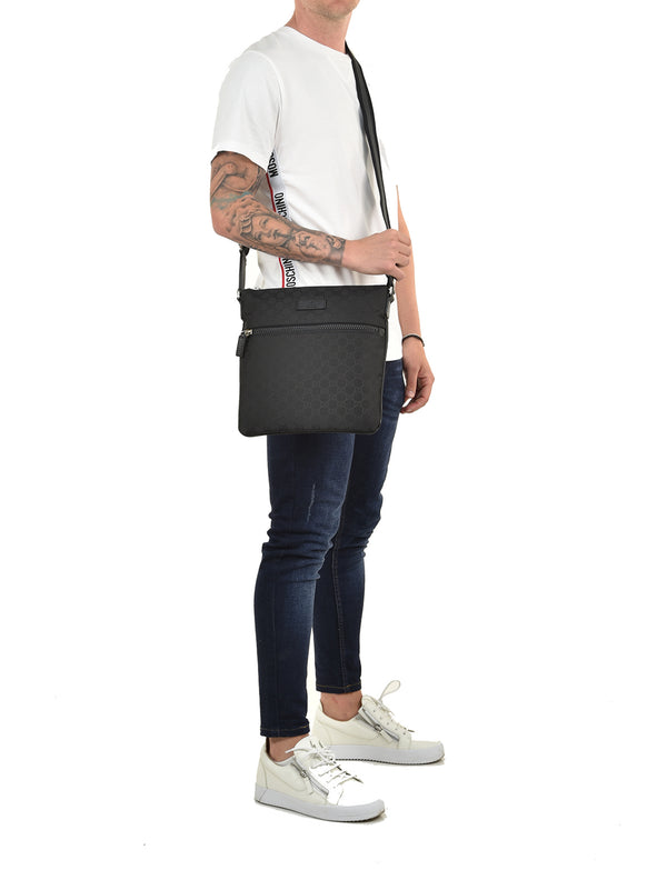 Gucci Men's Black Messenger Bag GG Canvas Fabric Mod. 449184 G1XHN 8615 