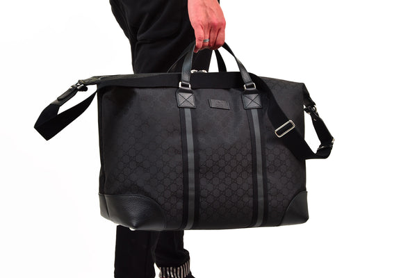 Gucci Black Duffle Bag for Men GG Canvas Fabric Mod. 449180 G1XXN 8615 