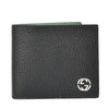 Gucci Bifold Wallet Black and Green Men's Leather Dollar Calf Mod. 610466 CAO2N 1080 