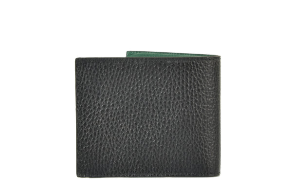 Gucci Bifold Wallet Black and Green Men's Leather Dollar Calf Mod. 610466 CAO2N 1080 