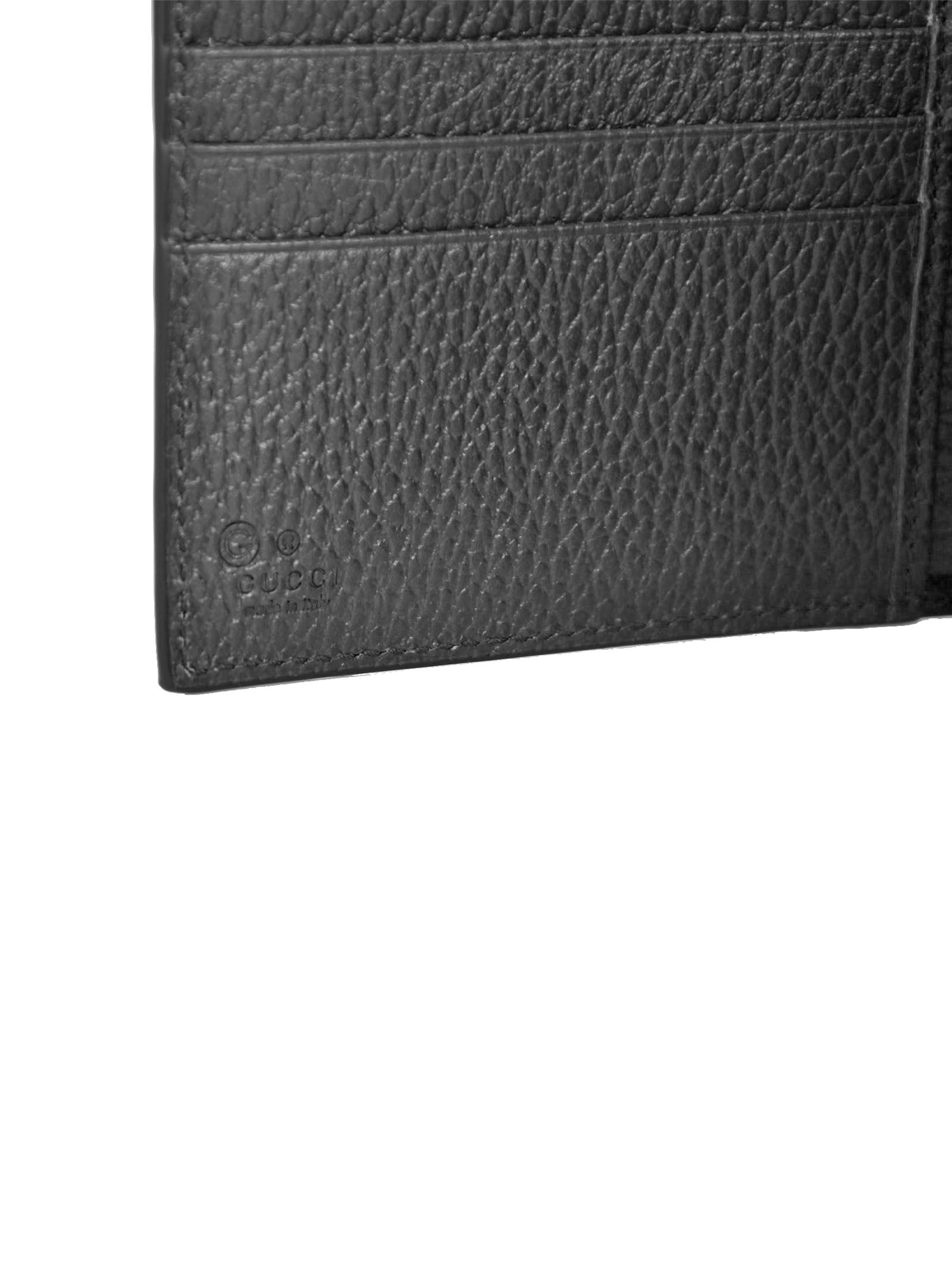 Gucci Bifold Wallet Black and Green Men's Leather Dollar Calf Mod. 610466 CAO2N 1080 