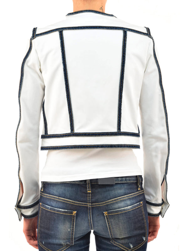 Dsquared2 Giubbotto Jeans Bianco Donna Mod.S72AM0303S40408010