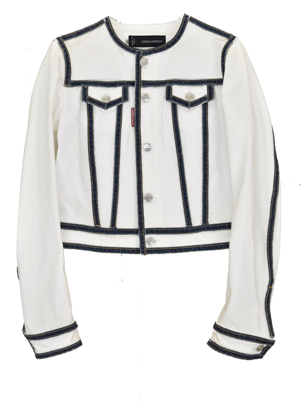 Dsquared2 White Jeans Jacket for Women Mod.S72AM0303S40408010