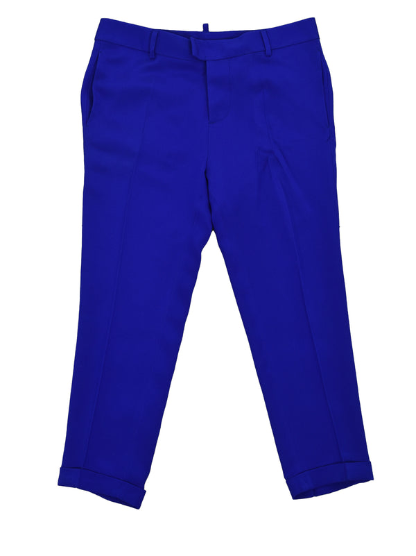 Dsquared2 Pantalone Blu Donna Seta Bottoni Mod.S73KA0190S39923081