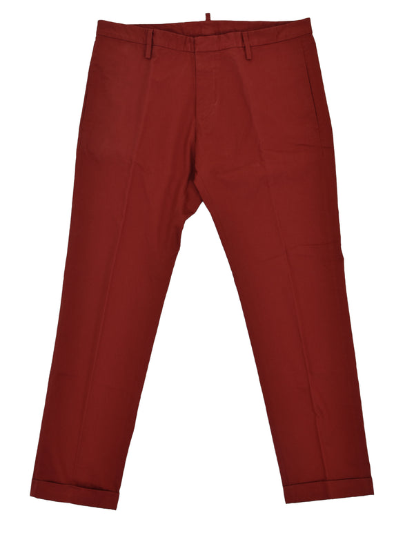 Dsquared2 Red Men's Trousers Cotton Buttons Mod.S74KA0618S41796309