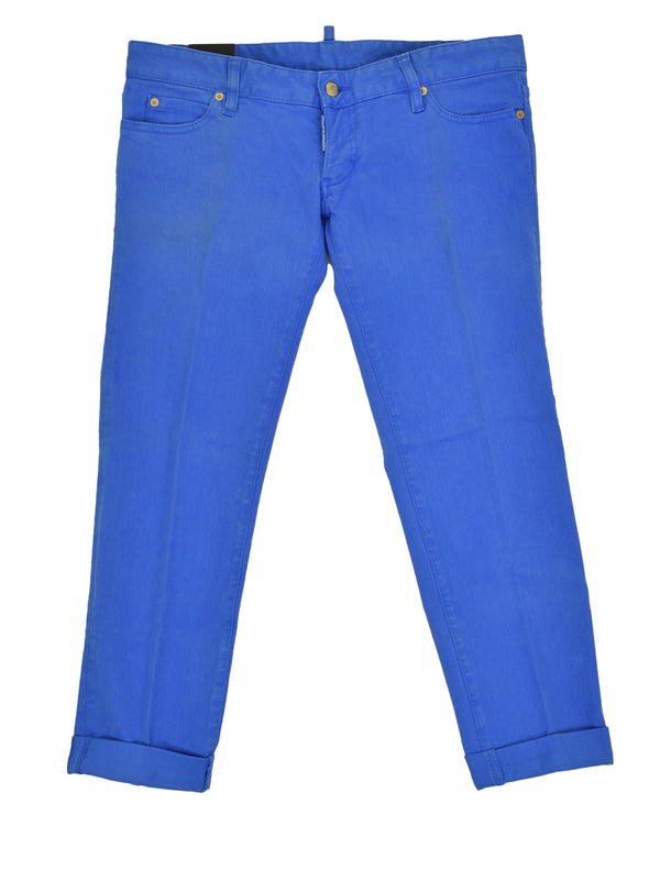 Dsquared2 Pat Jean Blu Donna Cotone Bottoni Mod.S75LA0417S39781083