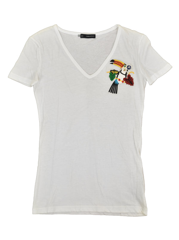 Dsquared2 T-Shirt Bianca Donna Cotone Logo Mod.S75GC0586S21441010