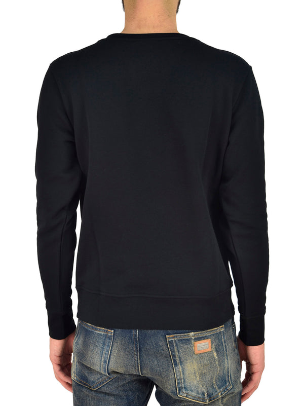 Marcelo Burlon Felpa Girocollo Nera Uomo Cotone Mod.CMBA009S170680621088