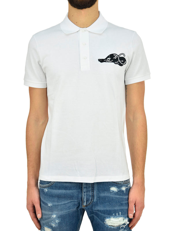 VALENTINO Men's White Polo Shirt Cotton Logo Mod.MV0MH01M47C0BO