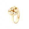 Anello a fiore in oro giallo con diamante