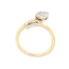 Anello in oro bianco/rosa con diamanti