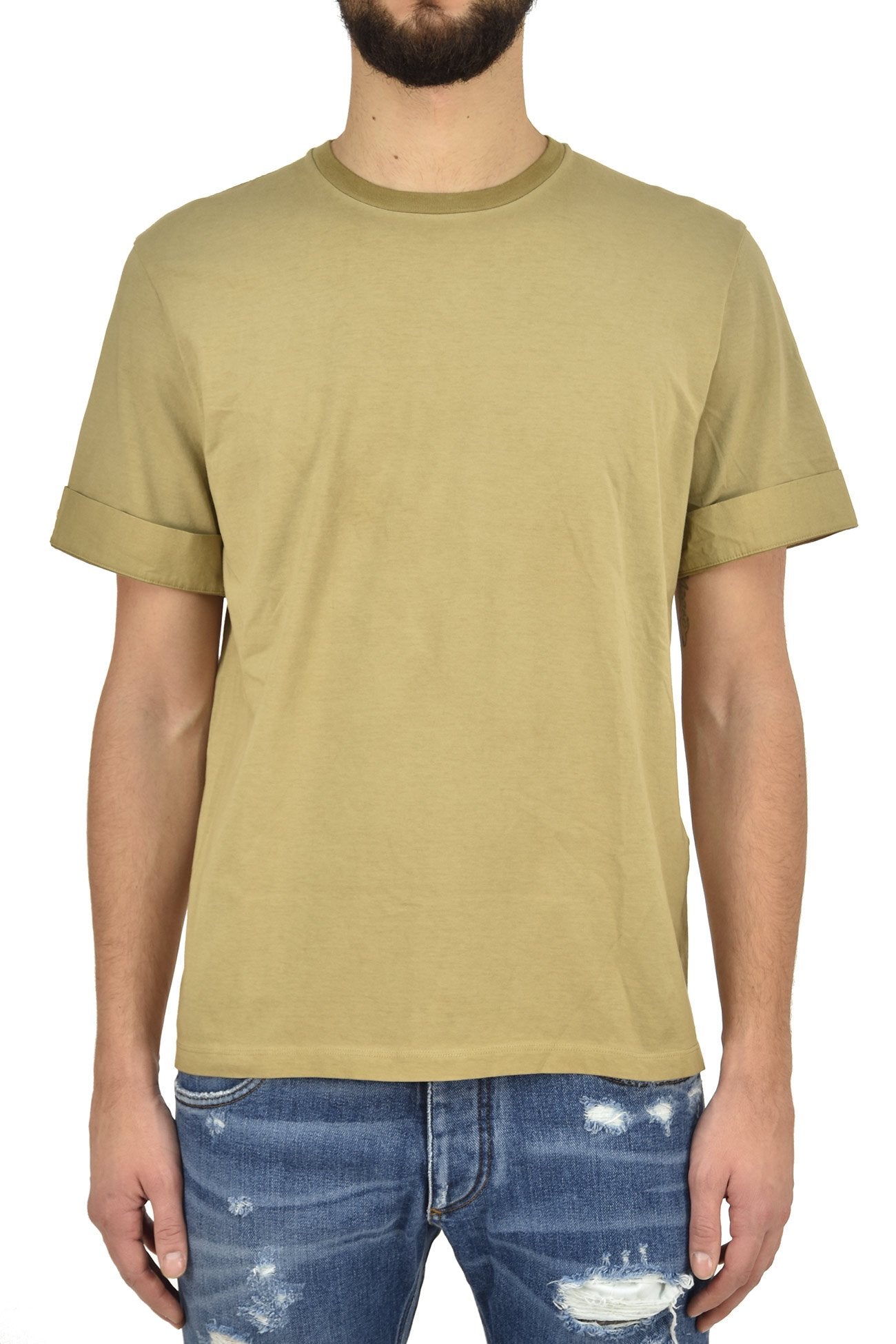 Neil Barrett T-shirt Marrone Uomo Cotone Stampa Grafica Mod.BJT250SE574S1808