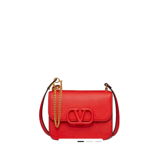 VALENTINO Women's Red Shoulder Bag Logo V Leather Mod. TW0B0F01 RQR 23Z 