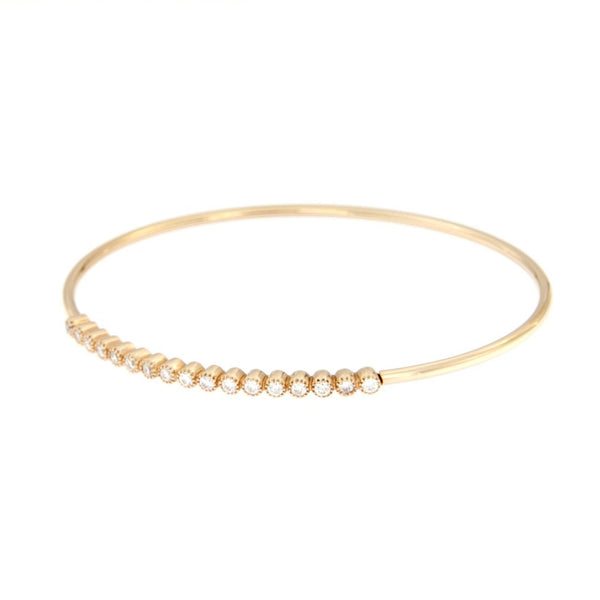 Bracciale flessibile in oro rosa con diamanti