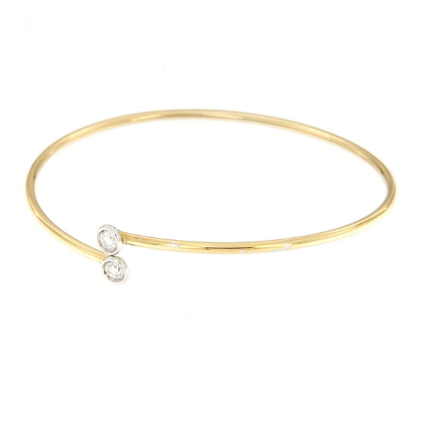Bracciale flessibile in oro giallo con diamanti