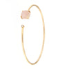 Bracciale flessibile in oro rosa con diamante e quarzo rosa