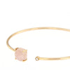 Bracciale flessibile in oro rosa con diamante e quarzo rosa