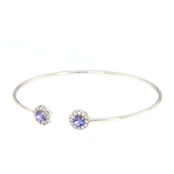 Bracciale flessibile con tanzanitee diamanti