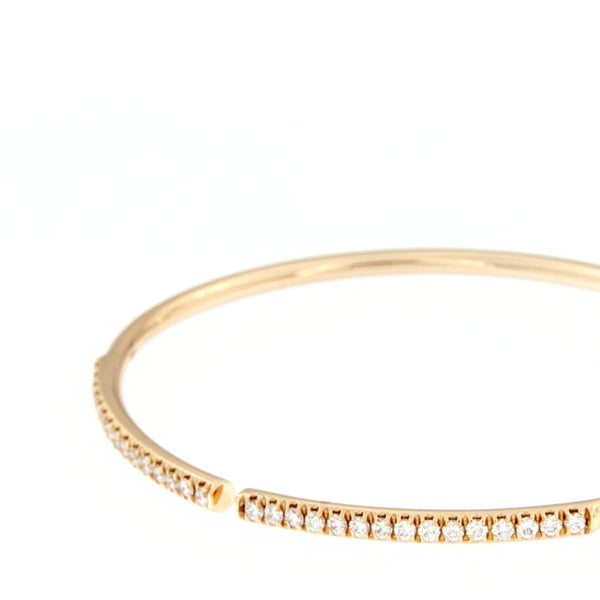Bracciale flessibile in oro rosa con diamanti
