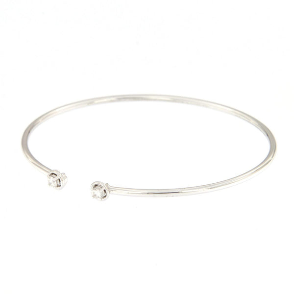 Bracciale flessibile in oro bianco con diamanti