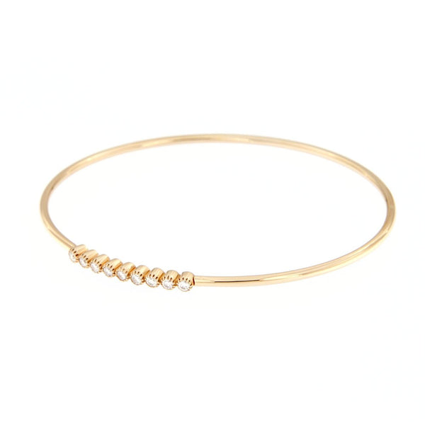 Bracciale flessibile in oro rosa con diamanti