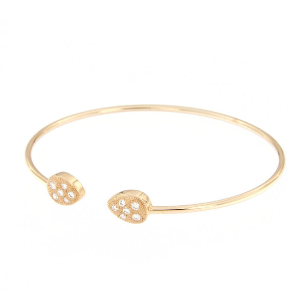 Bracciale flessibile in oro rosa con diamanti