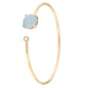 Bracciale flessibile in oro rosa con diamante e acquamarina
