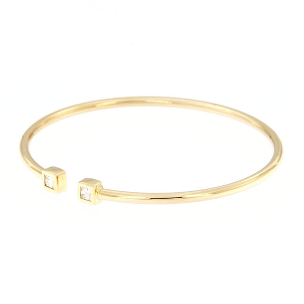 Bracciale flessibile in oro giallo con diamanti