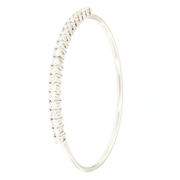 Bracciale flessibile in oro bianco con diamanti