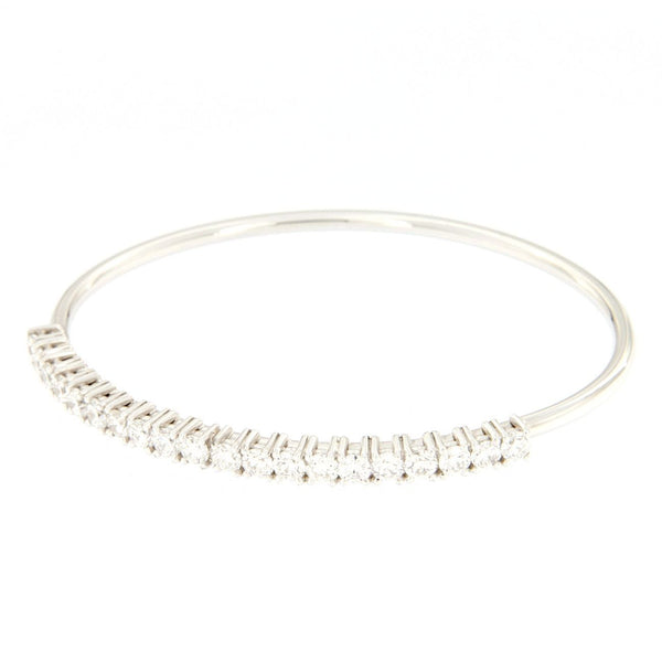 Bracciale flessibile in oro bianco con diamanti